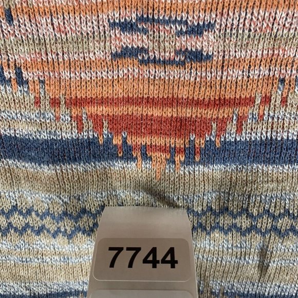 Chaps Sweater Women's Medium Aztec Geometric Cotton Knit Boat Neck Western 7744 - Picture 7 of 7